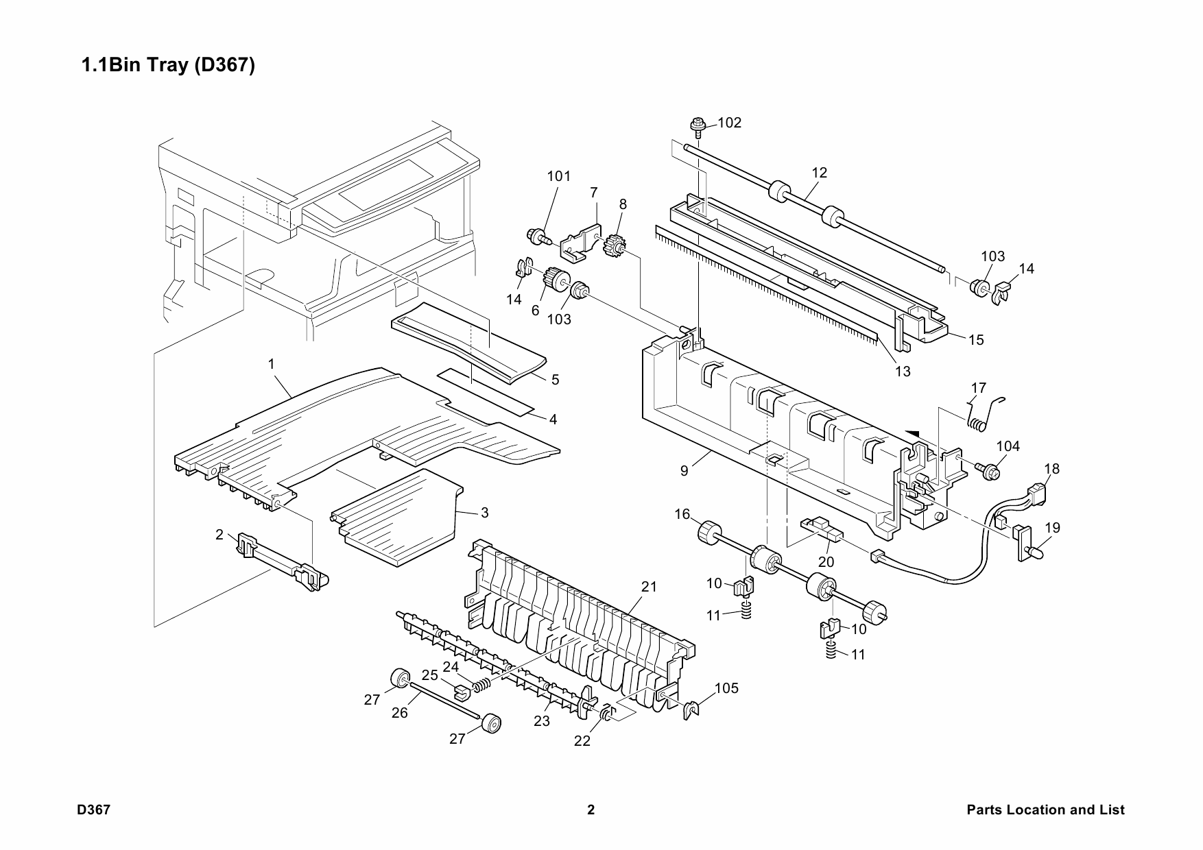 RICOH Options D367 1-BIN-TRAY-BN3030 Parts Catalog PDF download-2 RICOH Options D367 1-BIN-TRAY-BN3030 Parts Catalog PDF download-2